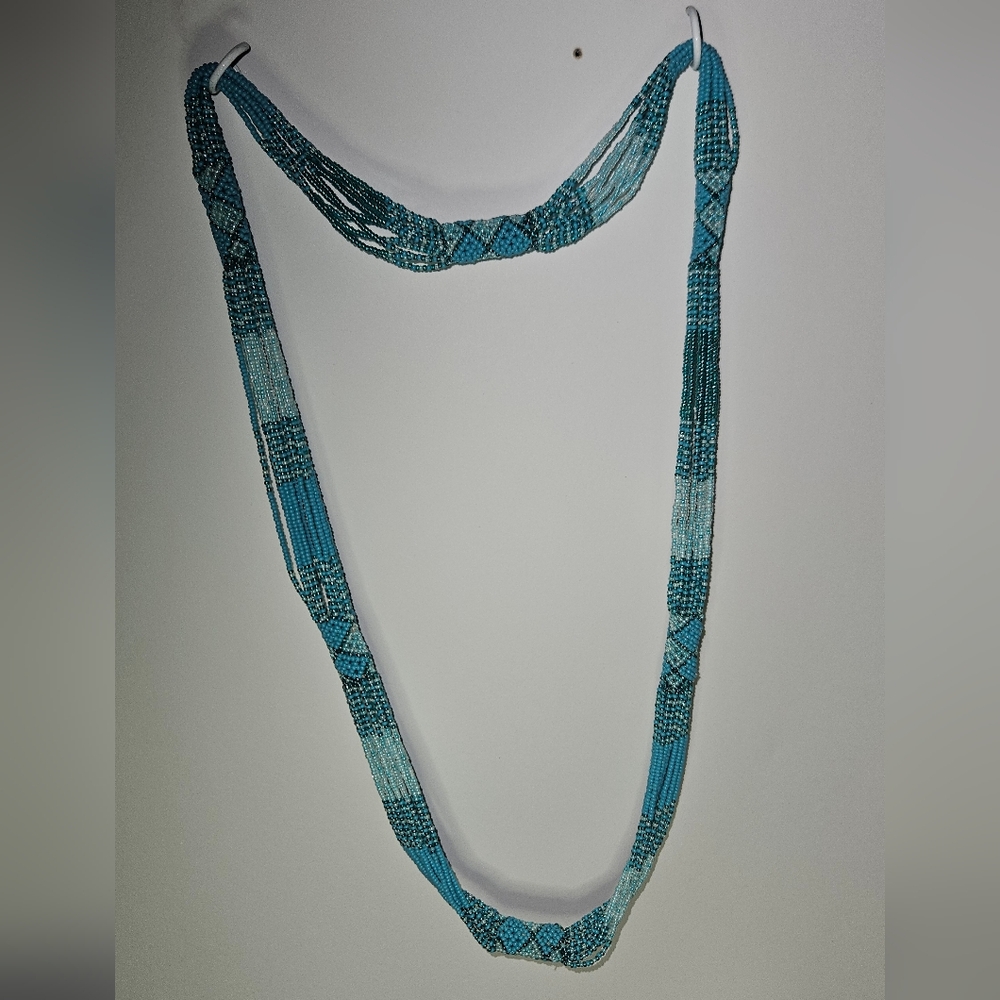 Elegant Blue Beaded Necklace